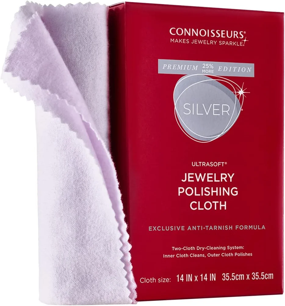 Connoisseurs Premium Edition Silver Polishing Cloth — 14 x 14 inches; silver formula